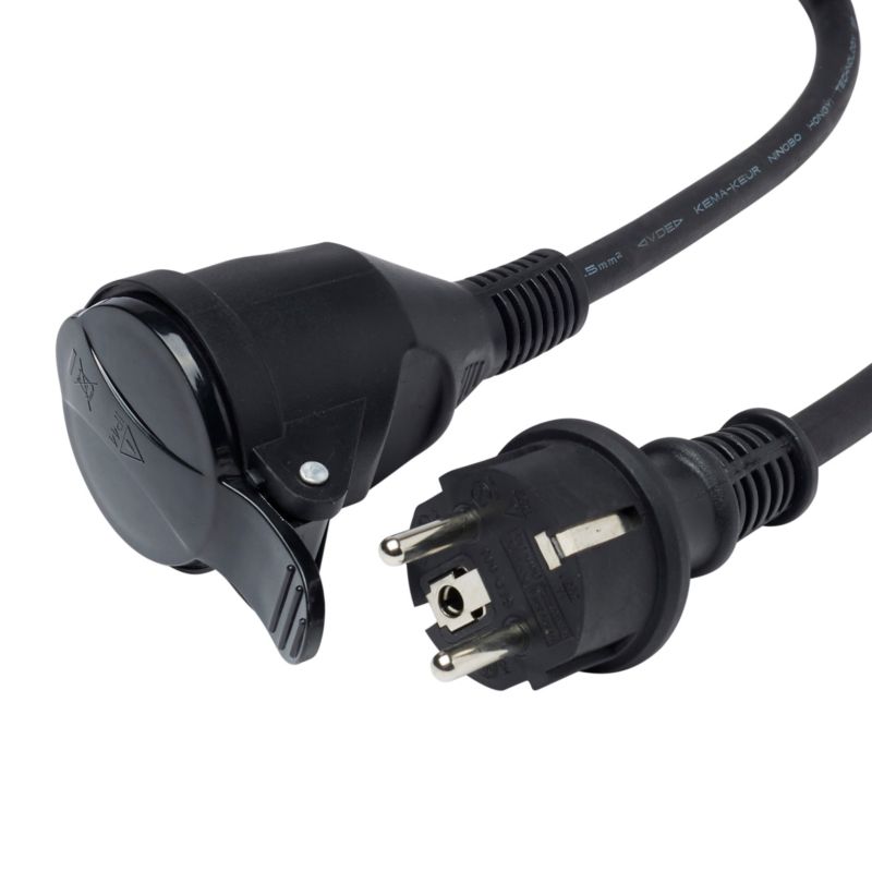 Diall gummikabel haveforlængerledning sort 3 x 1,5 mm² 10 m