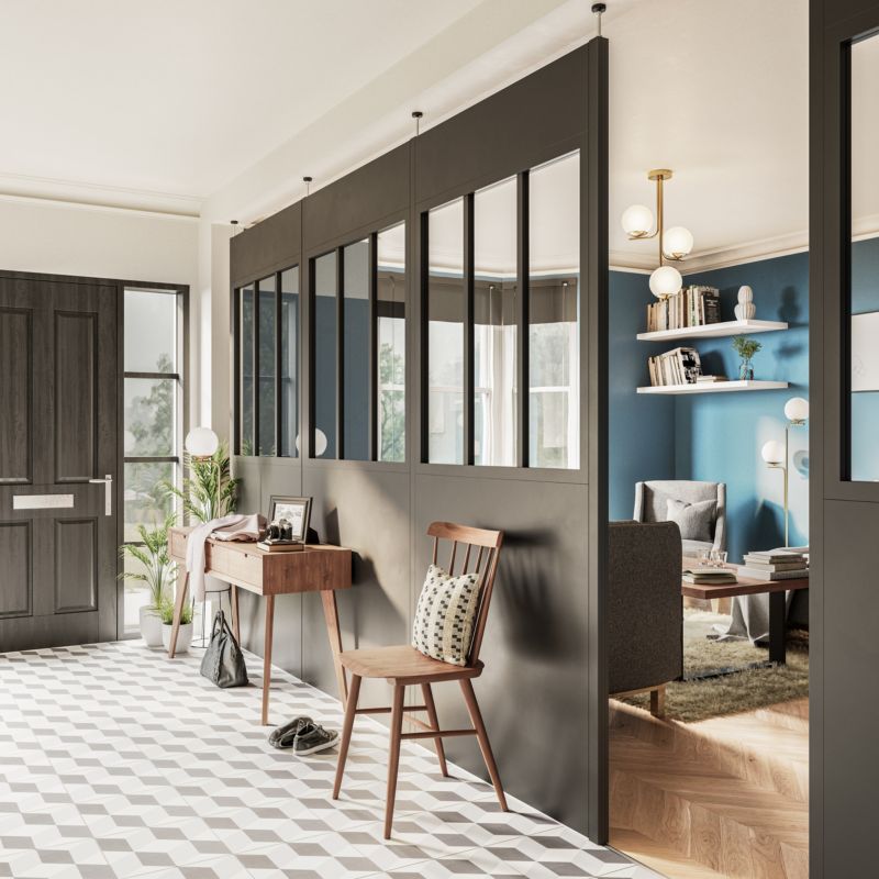 Forlængelse af stolpe GoodHome Alara 12,5 cm mat-sort industrial