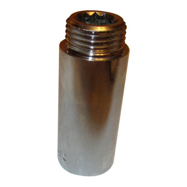 Kromforlængelse med indvendigt/udvendigt gevind 3/4" 50 mm