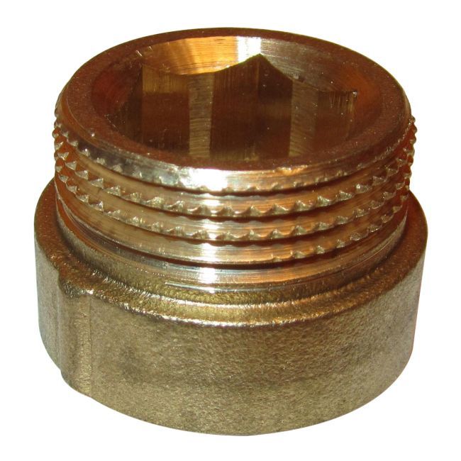 Messingforlængelse med indvendigt/udvendigt gevind 3/4" 10 mm