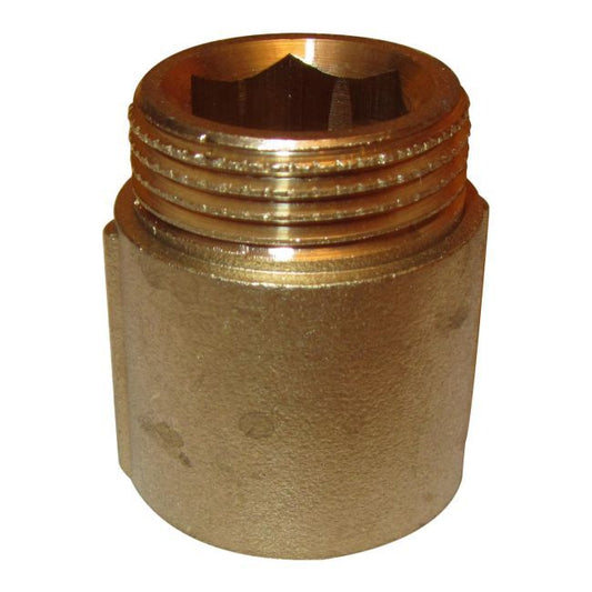 Messingforlængelse med indvendigt/udvendigt gevind 3/4" 25 mm