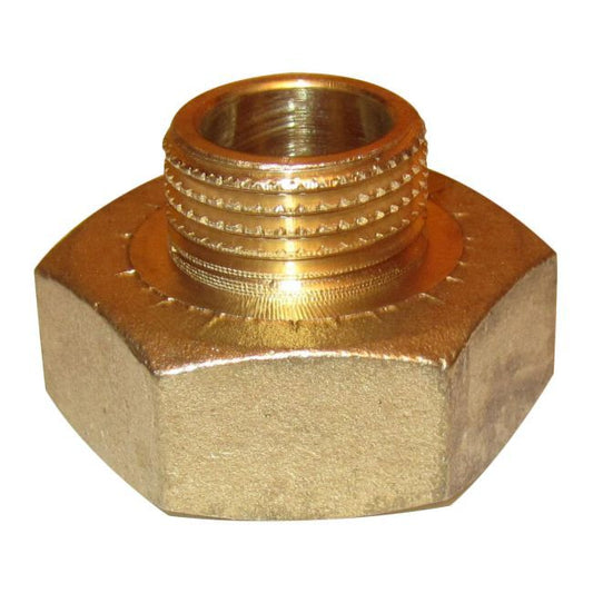 Muffe reduktionsforlængelse i messing 1" x 1/2"