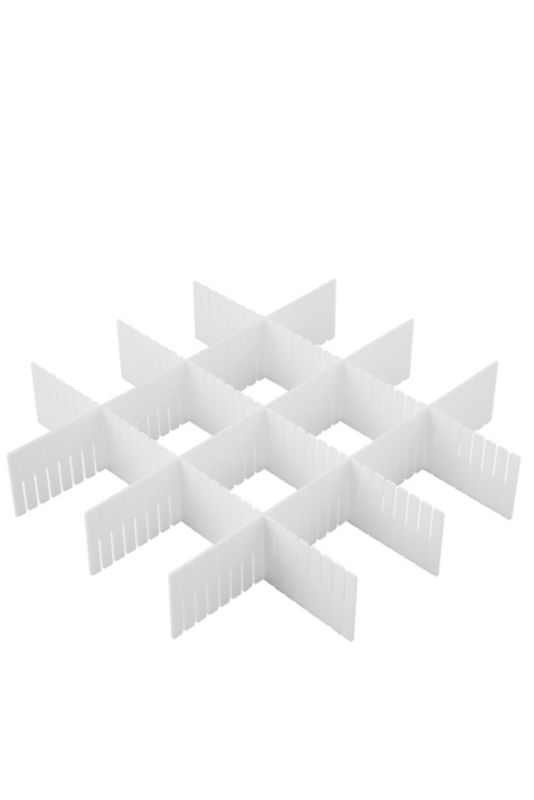 Skuffeopdeler 40.5x7 cm Hvid Justerbar 6 dele | 5059340738659