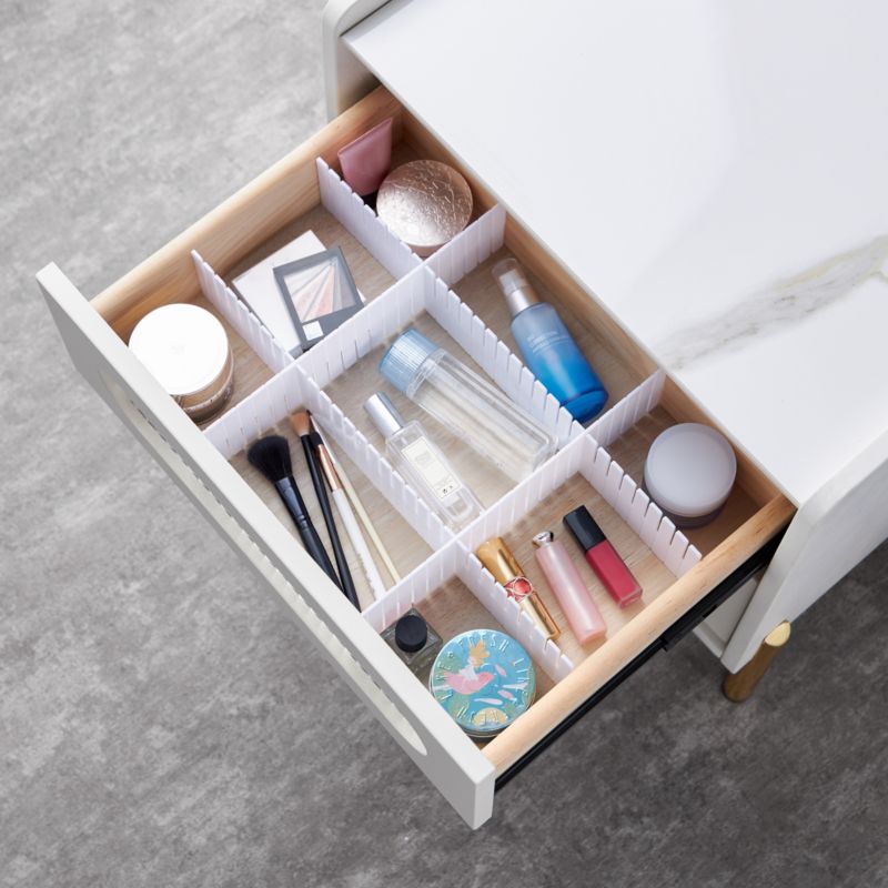 Skuffeopdeler 40.5x7 cm Hvid Justerbar 6 dele | 5059340738659