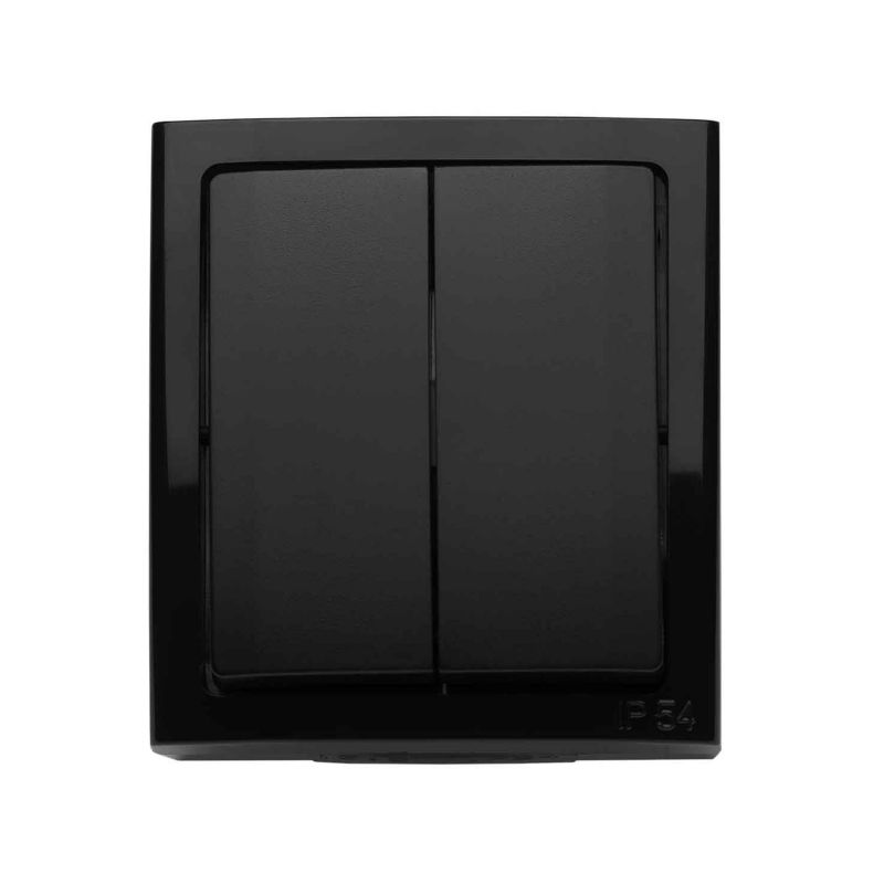 Dobbelt indbygningsafbryder Polmark Bravo i mat-sort