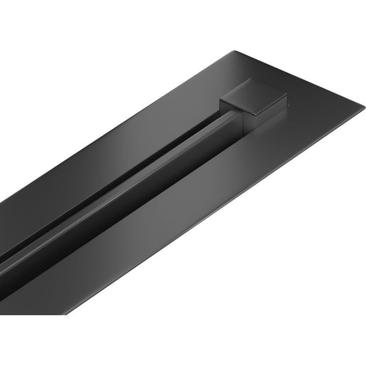 Mexen Flat super-slim lineært afløb i sort, 140 cm