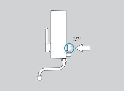 Gennemstrømningsvandvarmer 4,5 kW med Armatur