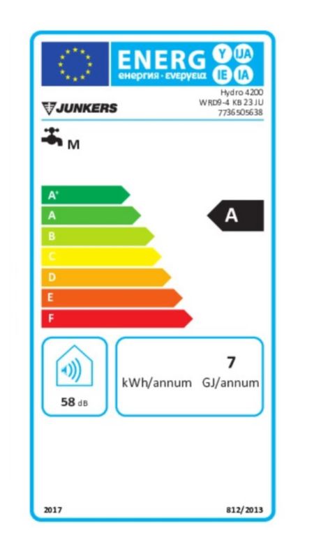 Gasdrevet gennemstrømningsvandvarmer Bosch WRD 9-4KB 23 til naturgas E (GZ 50) 1 stk.