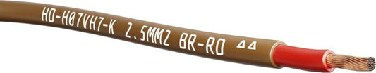 Dobbeltisoleret installationskabel LgY 2,5 mm² 100 m brun