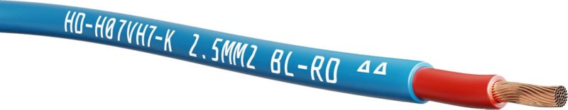 Dobbeltisoleret installationskabel LgY 2,5 mm² 15 m blå