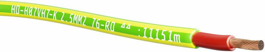Dobbeltisoleret installationskabel LgY 2,5 mm² 15 m gul-grøn