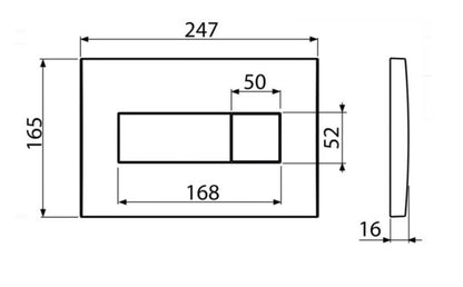 Trykknap til Skjult Cisterne 247x165 mm Hvid Blank 1 stk.