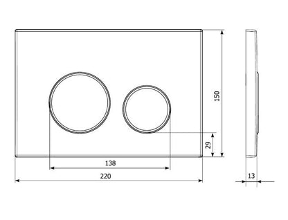 Toilet Skylleknap KK-POL SPP/112 M11 Krom Blank 1 stk.