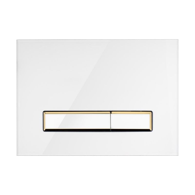 Toiletskylleknap Torne Hvid/Guld Glas Dobbelt 3/6 L 1 Stk.