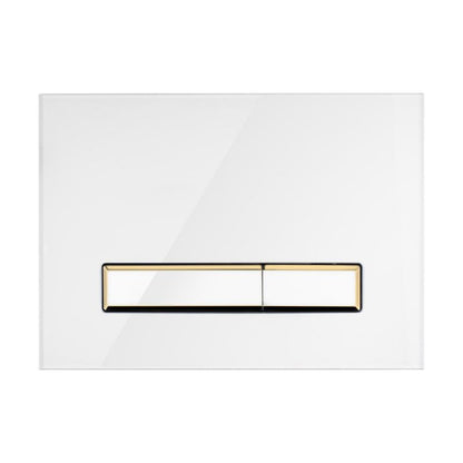 Toiletskylleknap Torne Hvid/Guld Glas Dobbelt 3/6 L 1 Stk.