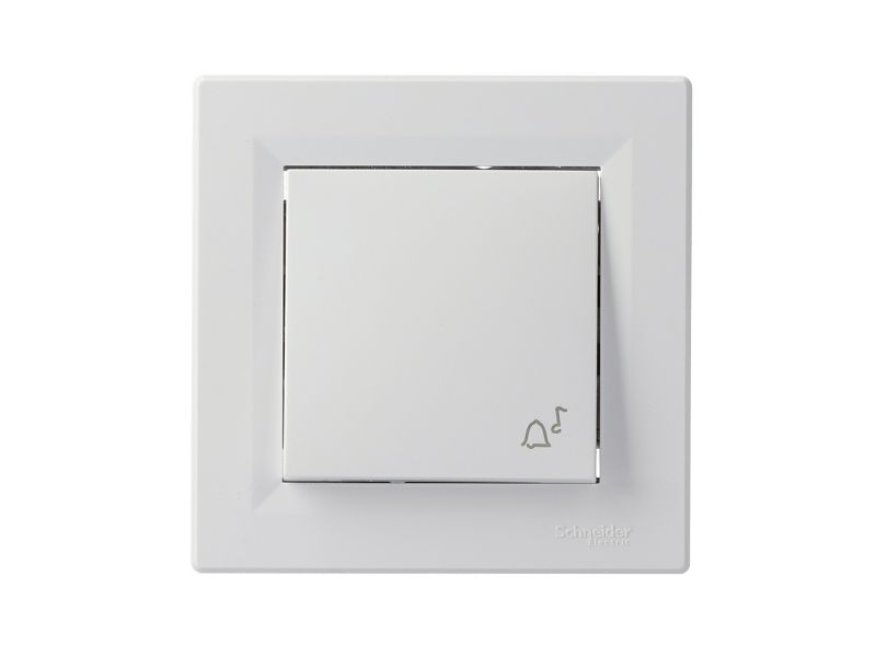 Schneider Electric Asfora hvid trykkontakt til indbygning