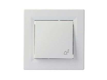 Schneider Electric Asfora hvid trykkontakt til indbygning