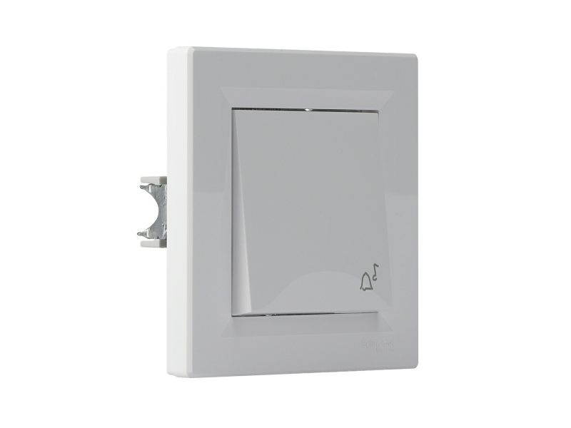 Schneider Electric Asfora hvid trykkontakt til indbygning