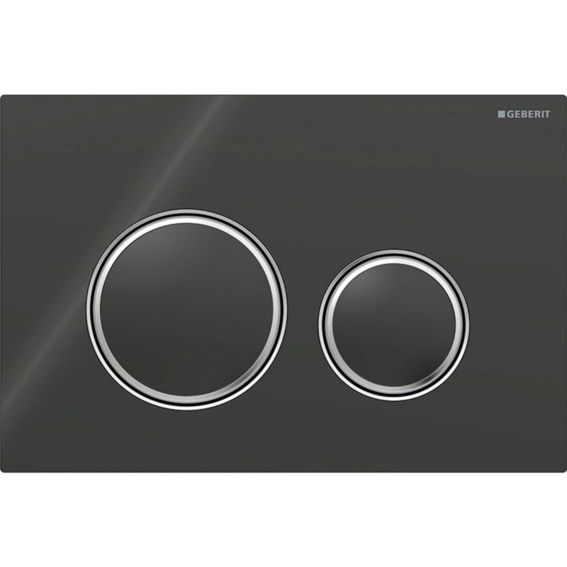 Toilet Skylleknap Foran Sort Glas 164x264 mm | 4025416793403