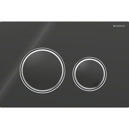 Toilet Skylleknap Foran Sort Glas 164x264 mm | 4025416793403