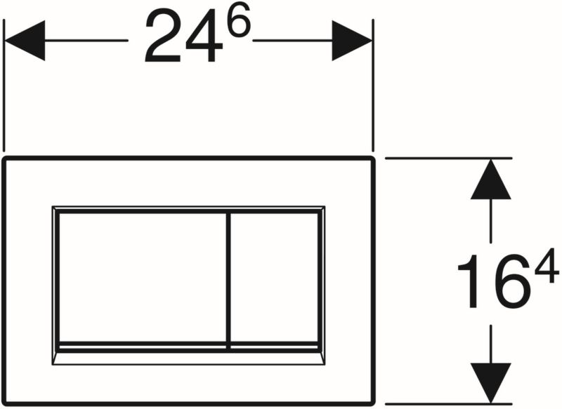 WC-betjeningsknap Mat Sort med Easy-to-Clean 246x164x23 mm | 4025416709176