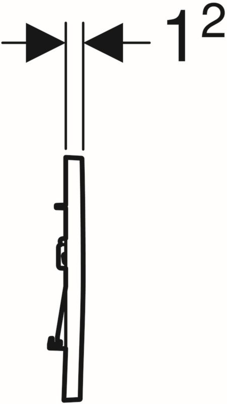 WC-betjeningsknap Mat Sort med Easy-to-Clean 246x164x23 mm | 4025416709176