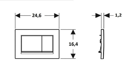 WC-betjeningsplade Sigma30 Frontbetjent Sort Mat 24,6 x 2,3 x 16,4 cm