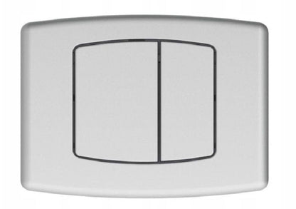 Toilet Skylleknap Sat Mat Krom Rektangulær 22,7 cm