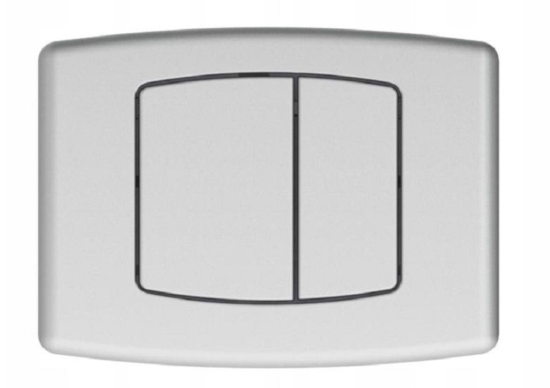 Toilet Skylleknap Sat Mat Krom Rektangulær 22,7 cm