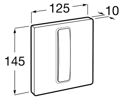 Urinal Skylleknap Sort Mat Plast 160x60x21 mm