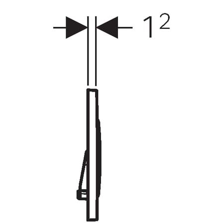 WC Trykknap Forplade Geberit Sigma 24,6 x 16,4 cm Sort Blank / Krom Blank