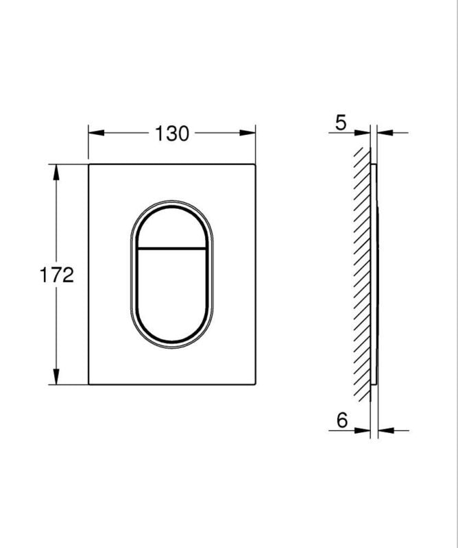 Toilet Skylleknap 130 x 172 mm Phantom Black 4005176677786