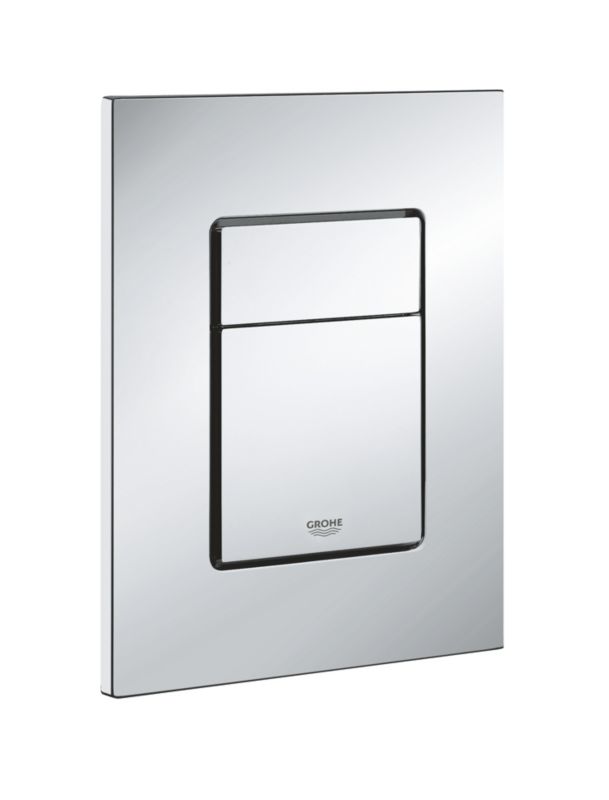 WC Trykknap 130 x 172 mm Krom Blank 1 stk.