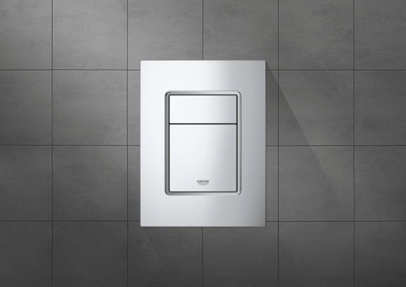 WC Trykknap 130 x 172 mm Krom Blank 1 stk.