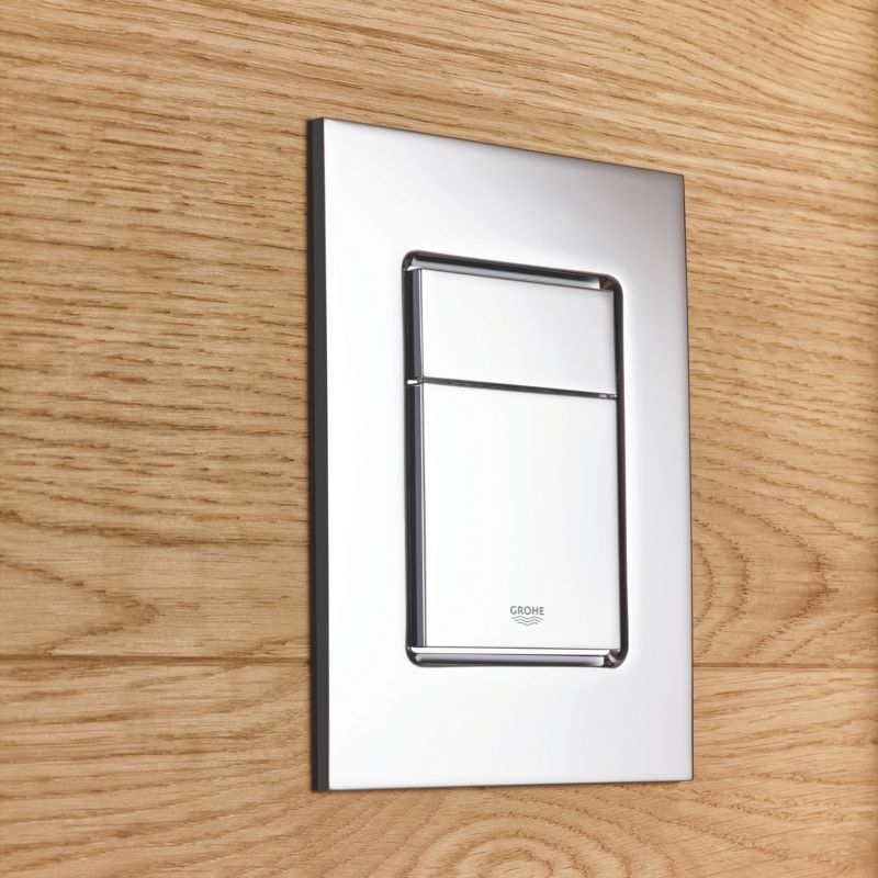 WC Trykknap 130 x 172 mm Krom Blank 1 stk.