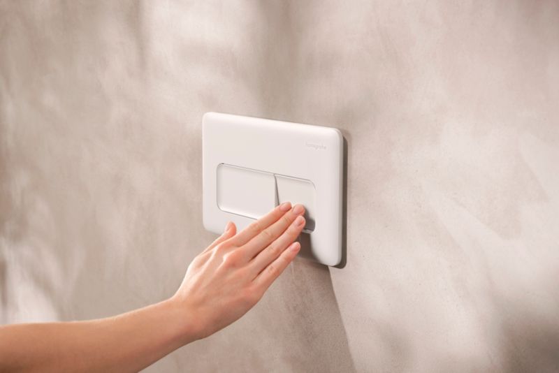Toilet Skylleknap iFrame Original Q Hvid Mat 230x150 mm