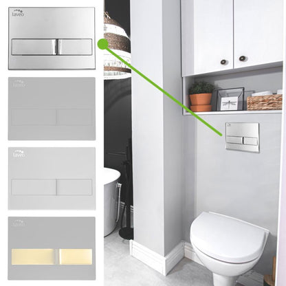 Toilet Skylleknap Laveo Beni Todelt ABS Grafit 22,6x16,5 cm