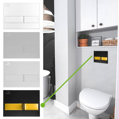 Toilet Skylleknap Laveo Beni Todelt ABS Grafit 22,6x16,5 cm
