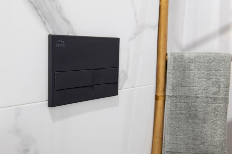 Toilet Skylleknap Laveo Beni Todelt ABS Grafit 22,6x16,5 cm