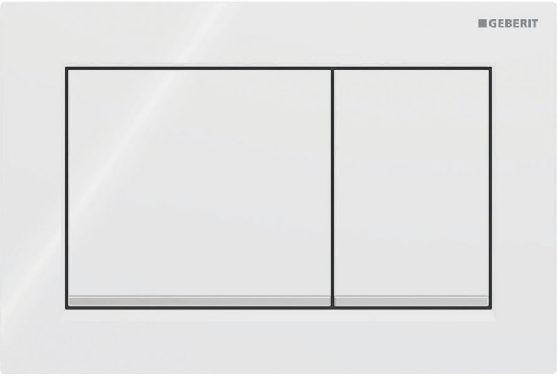 WC-betjeningsplade Omega20 212x142 mm Hvid/Blank Krom