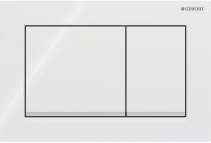 WC-betjeningsplade Omega20 212x142 mm Hvid/Blank Krom