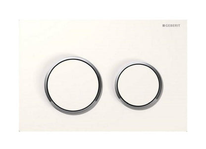 Toiletskylleknap Omega20 212x142 mm Hvid Blank Krom 4025416310679