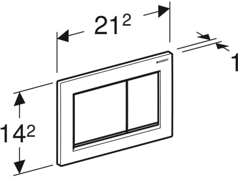 Toiletskylleknap Omega20 212x142 mm Sort 1 stk.
