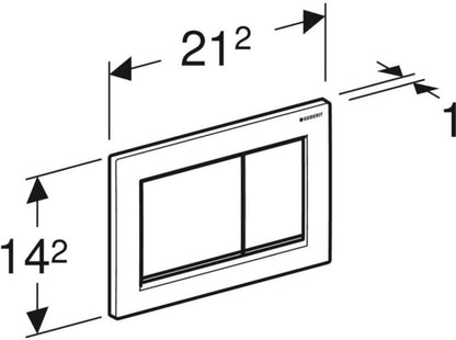 Toiletskylleknap Omega20 212x142 mm Sort 1 stk.