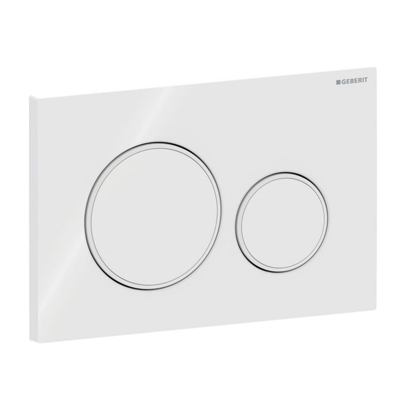 Trykknap til toilet Sigma hvid mat 24,6 x 16,4 cm