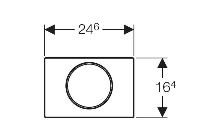 WC-betjeningsplade Sigma Hvid med Guldfarvet Ring 246x164 mm