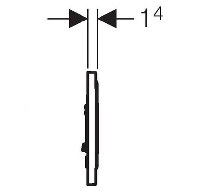 WC-betjeningsplade Sigma Hvid med Guldfarvet Ring 246x164 mm