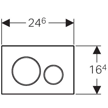 Toiletskylleknap Forfra 24,6 x 16,4 cm Blank/Matteret Krom 1 stk. | 4025416544555