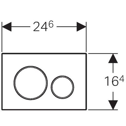 Toiletskylleknap Forfra 24,6 x 16,4 cm Blank/Matteret Krom 1 stk. | 4025416544555