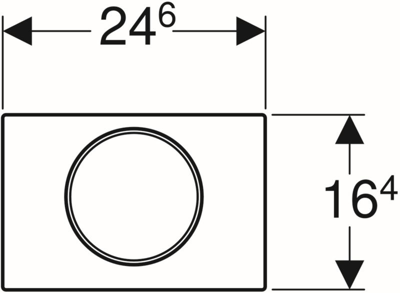 Trykknap til Toilet Mat Sort 246x164 mm 1 stk.